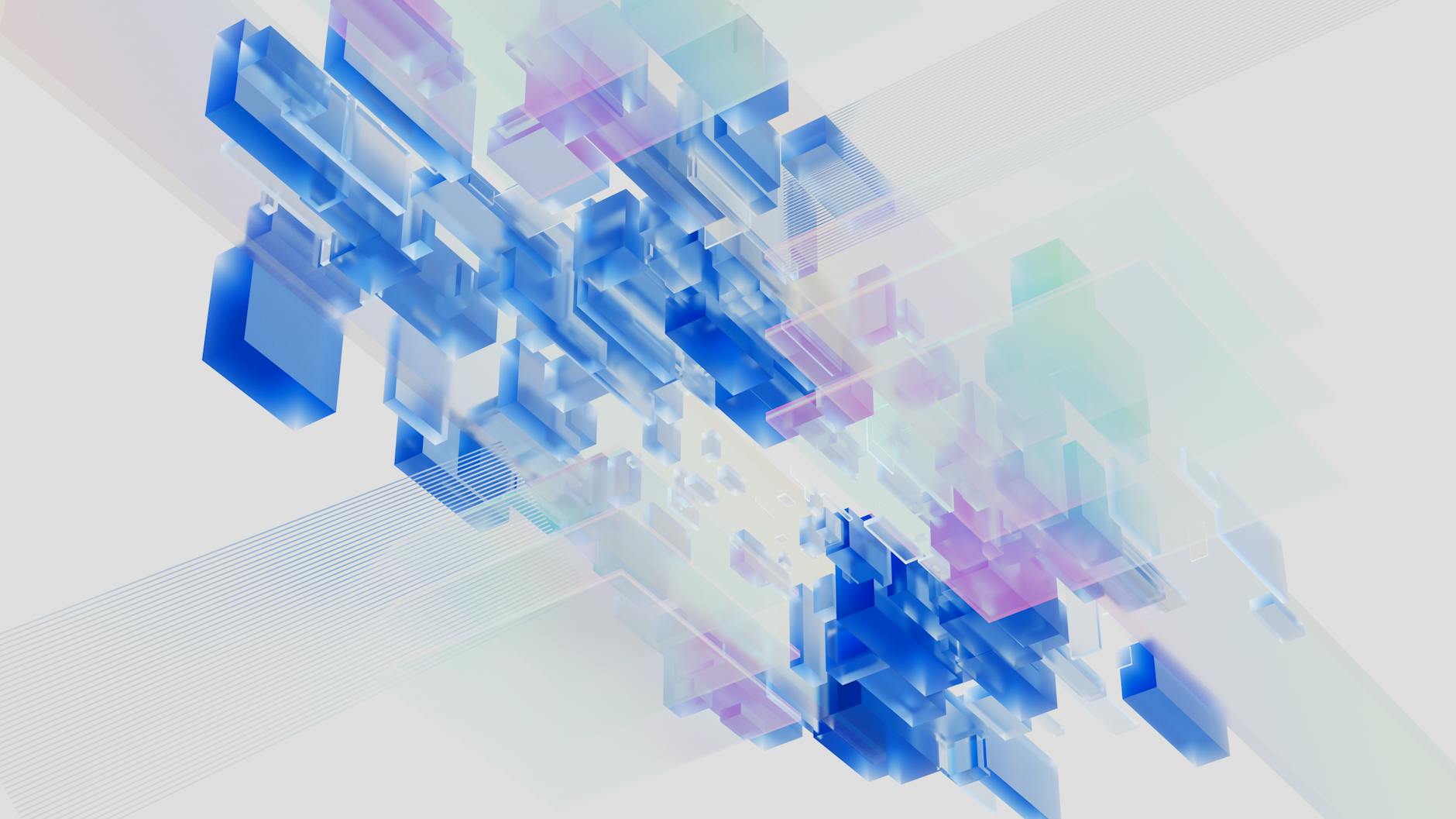 Abstract visualization of AI neural network data processing